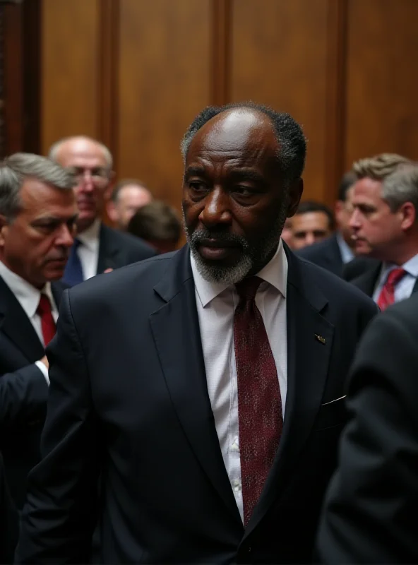 Representative Al Green being escorted out of the House chamber during Trump's address.