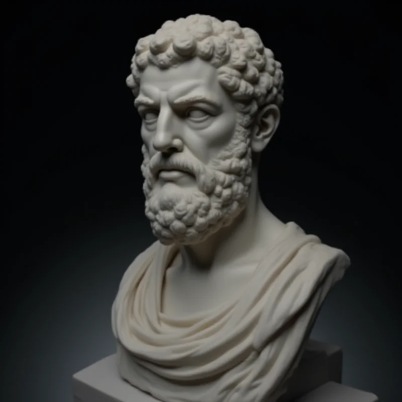 A bust of Thucydides, the ancient Greek historian.