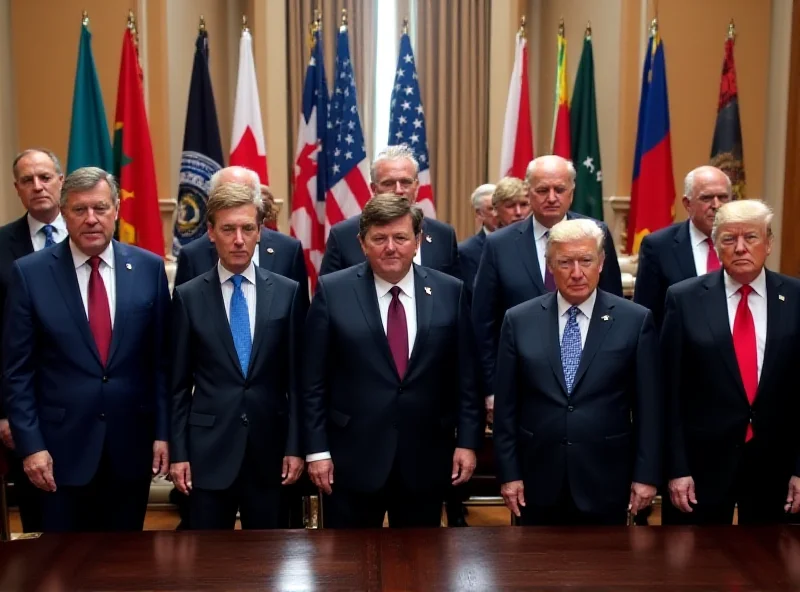 A group of NATO leaders standing together during a summit.