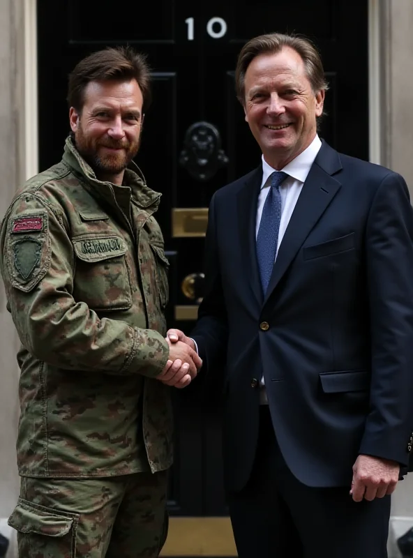 Volodymyr Zelenskyy shakes hands with Keir Starmer