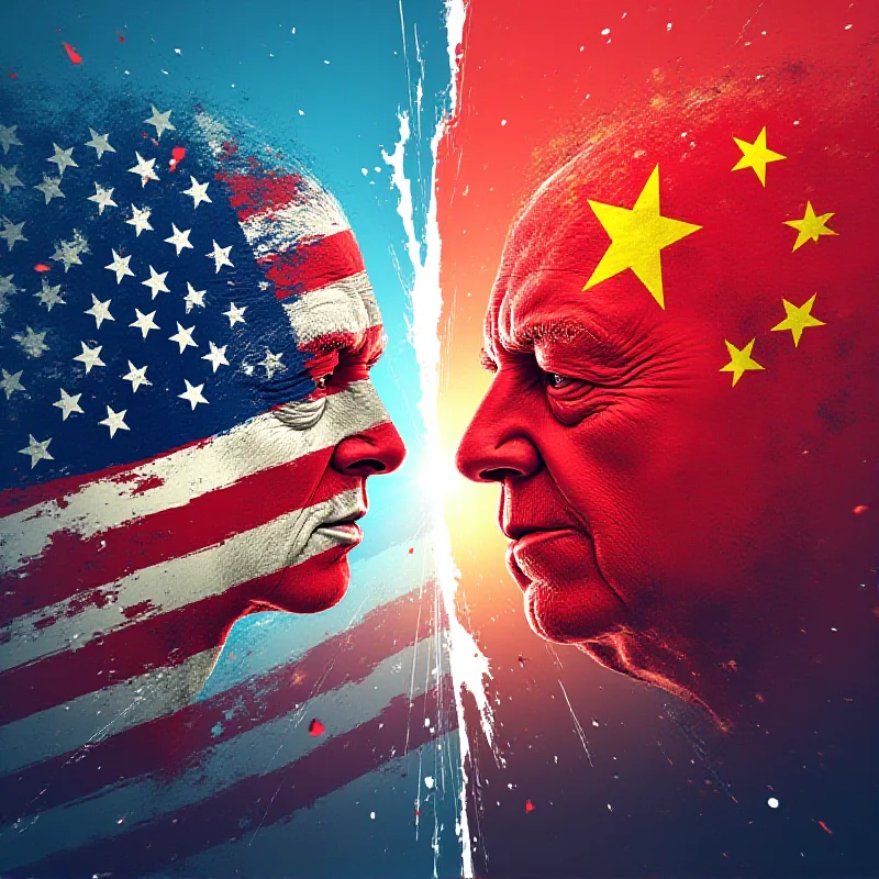 A depiction of a trade war, showing two opposing sides with rising tariffs.