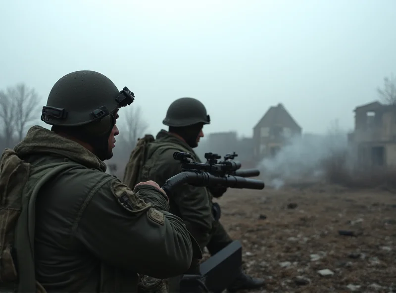 Ukrainian soldiers firing a howitzer.