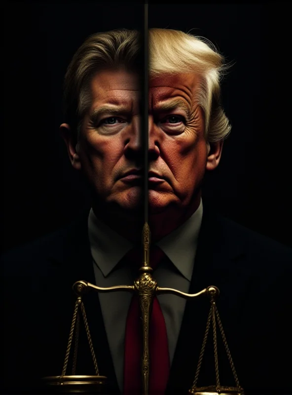 Digital illustration depicting a split image of Andrew and Tristan Tate on one side and Donald Trump on the other, with the scales of justice in the middle, symbolizing the extradition request.