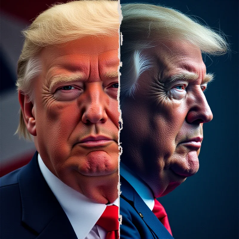 A split image showing a positive and a negative news headline about Donald Trump, representing the polarized views surrounding him.