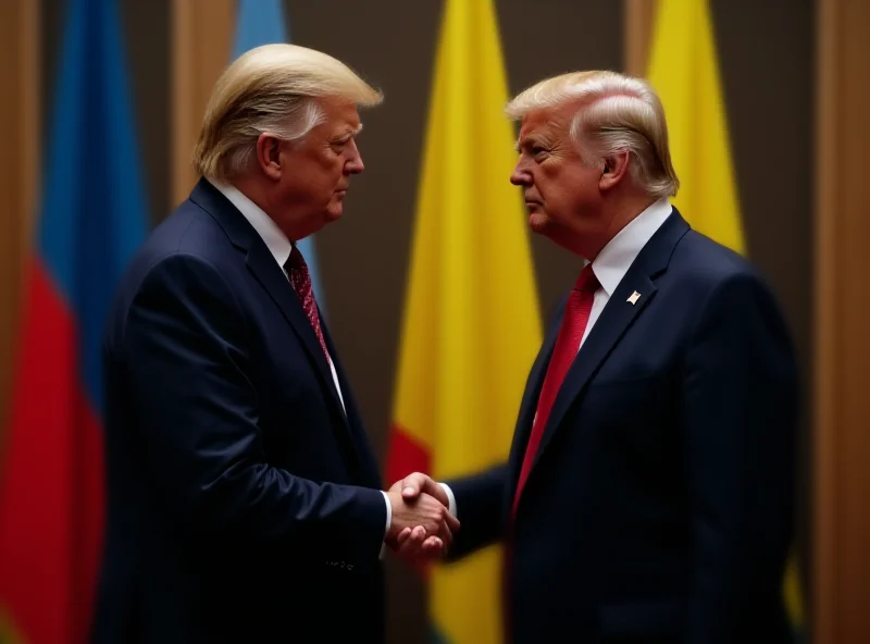 Donald Trump shaking hands with Volodymyr Zelenskyy