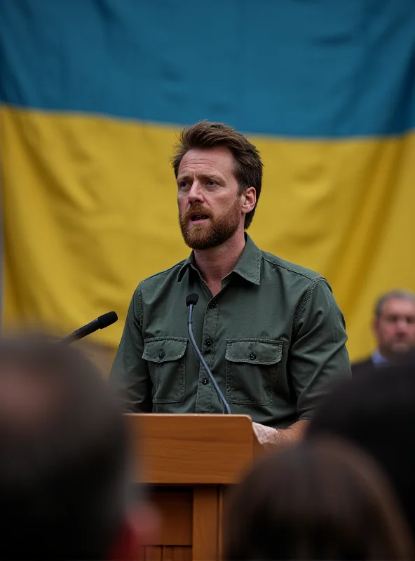 Image of Volodymyr Zelensky giving a speech