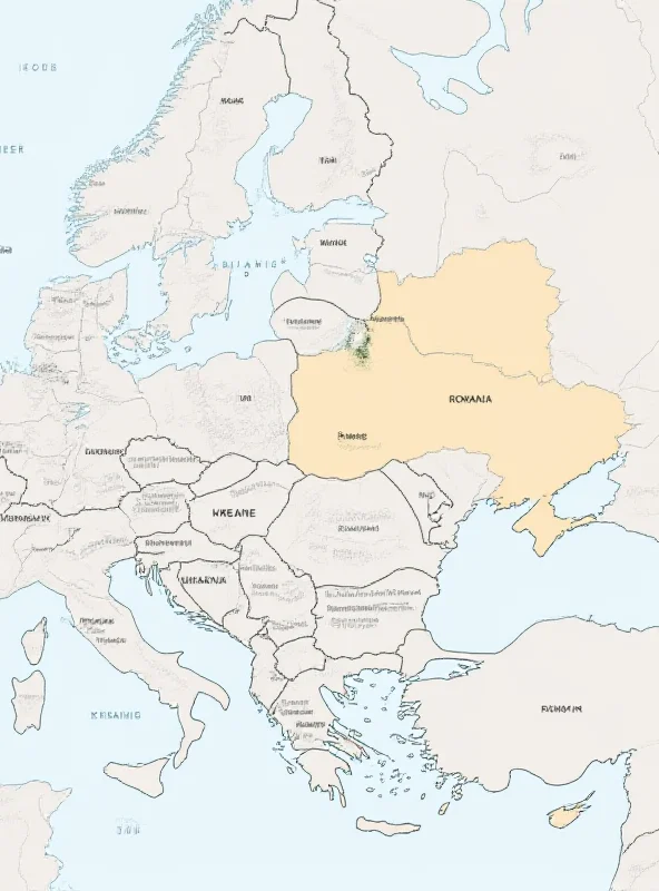 A map of Europe with a focus on Ukraine