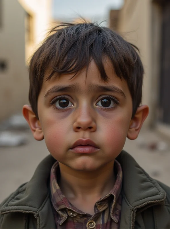 A distressed child in Lebanon, symbolizing the impact of aid cuts.