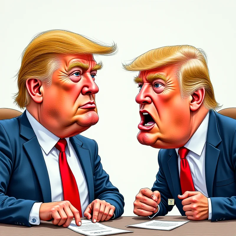 Cartoon by Ella Baron showing Keir Starmer and Donald Trump meeting. The style is satirical and highlights the contrasting personalities of the two figures.