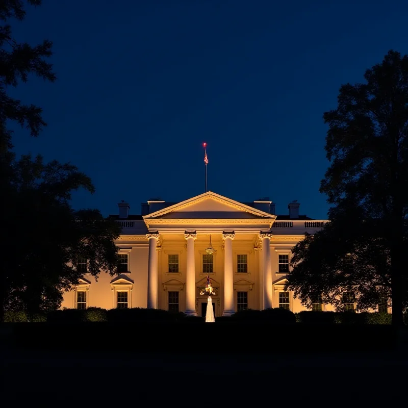 Image of the White House at night