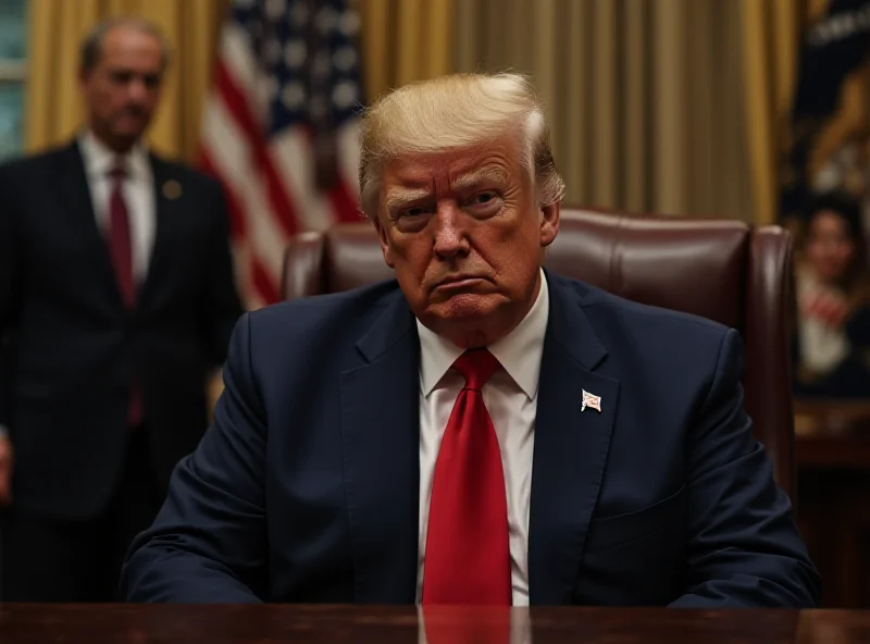 Donald Trump and Volodymyr Zelensky meeting in the Oval Office, looking tense.