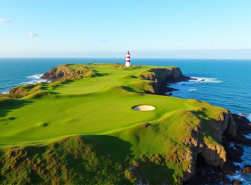 Aerial view of Turnberry golf course in Scotland.