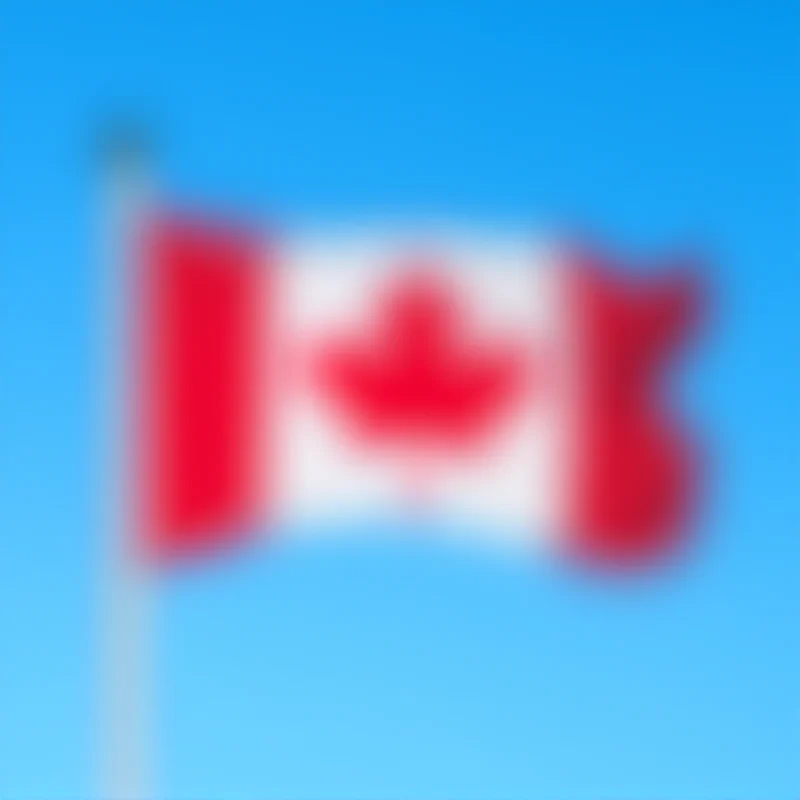 Canadian flag waving in the wind