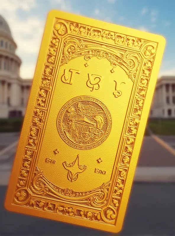 Illustration of a gold card with an American flag design