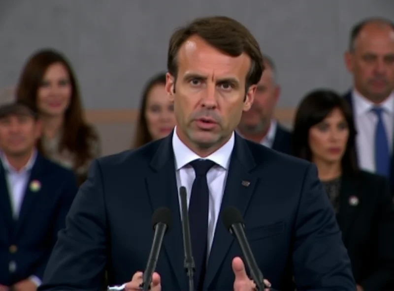 Emmanuel Macron speaking at a press conference