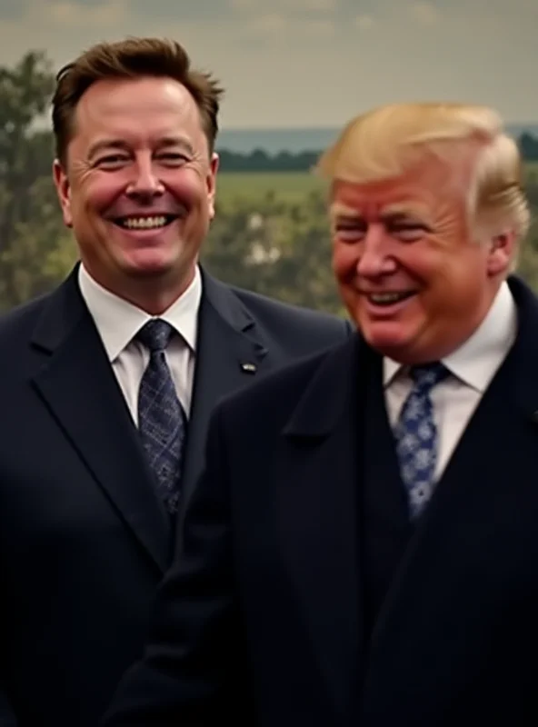 Elon Musk standing next to Donald Trump