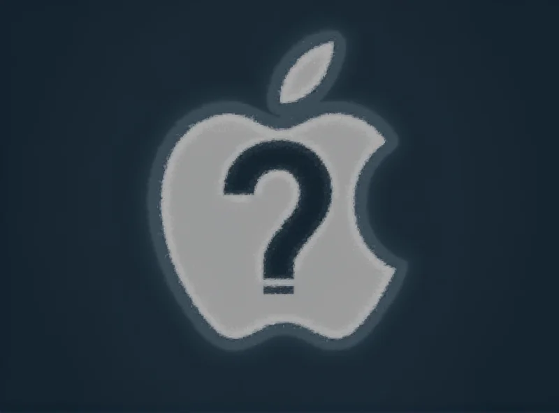 Image of the Apple logo with a question mark overlaid, representing data privacy concerns.