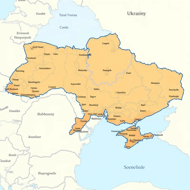 A map showing the conflict area in Ukraine.