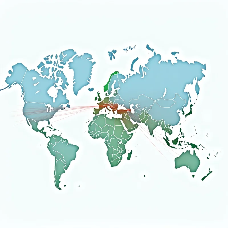 A world map highlighting Ukraine, Russia, the United States, the United Kingdom, and Germany, with interconnected lines symbolizing political relationships.