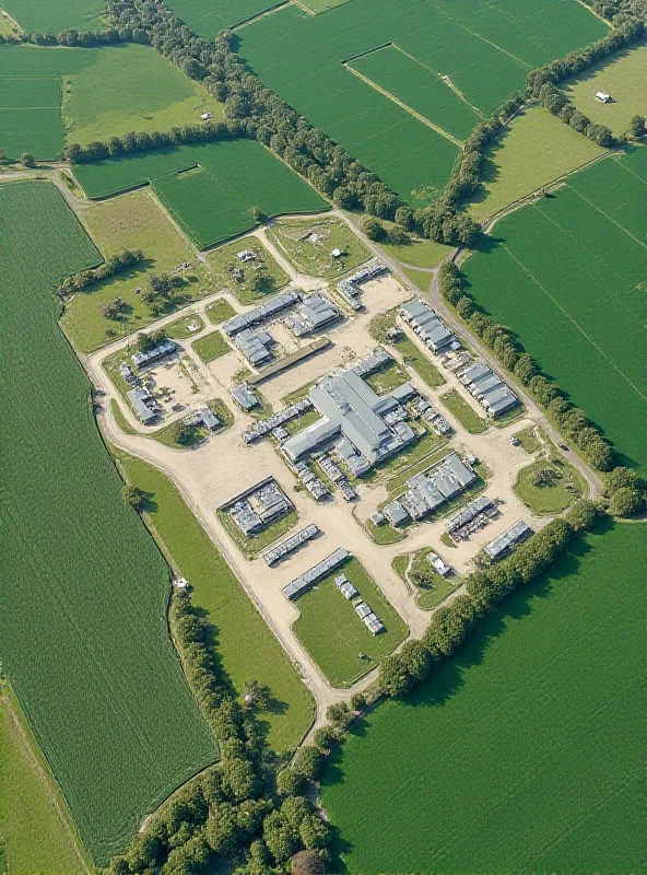 Satellite image of RAF Lakenheath in Suffolk, England, showing upgraded nuclear bunkers.