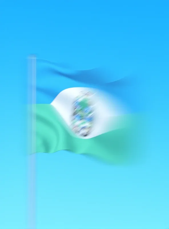 Image of the flag of Lesotho waving in the wind