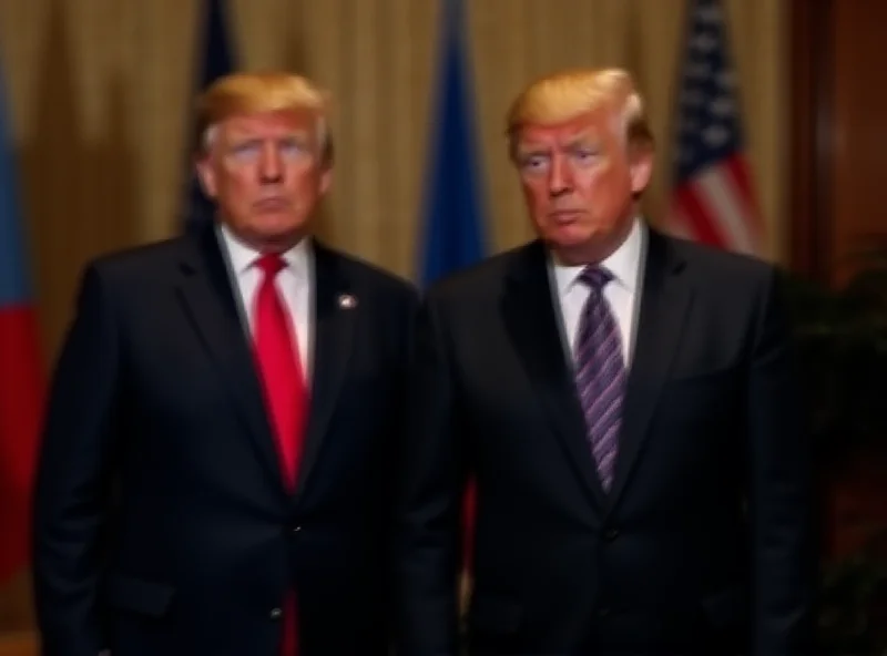 Volodymyr Zelensky and Donald Trump standing together, looking serious, during a meeting.