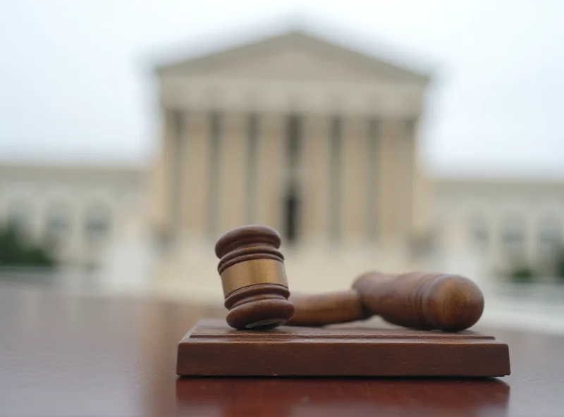 Image of a gavel in front of the US Supreme Court