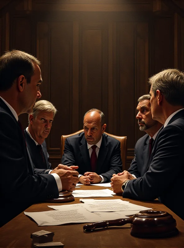 A courtroom scene with lawyers and a judge, symbolizing the legal battles and compensation related to wrongful detention.