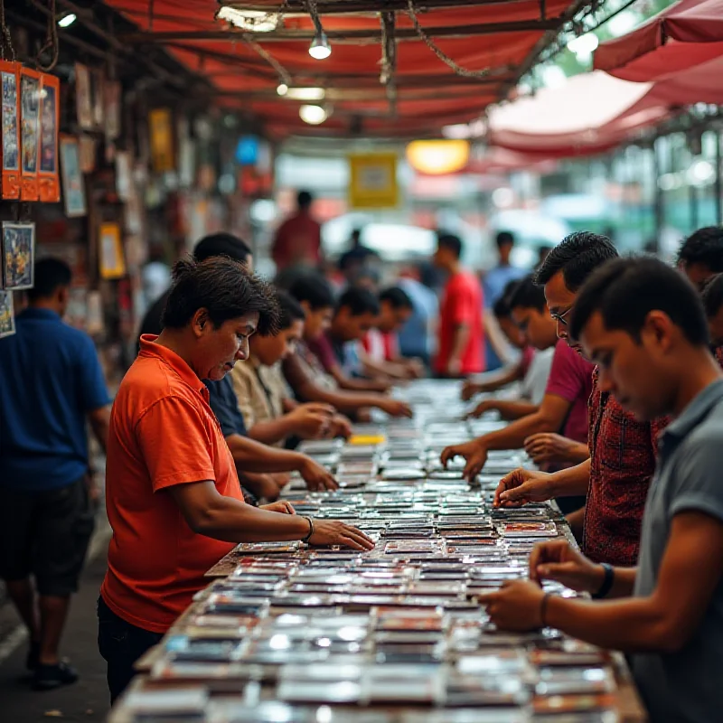 Image of an iPhone being sold at a market in Indonesia