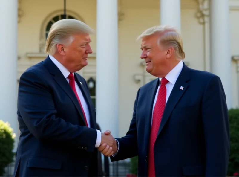 Donald Trump and Volodymyr Zelensky shaking hands at the White House.
