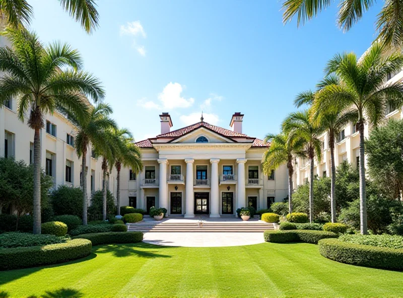 Exterior of Mar-a-Lago resort in Palm Beach, Florida.