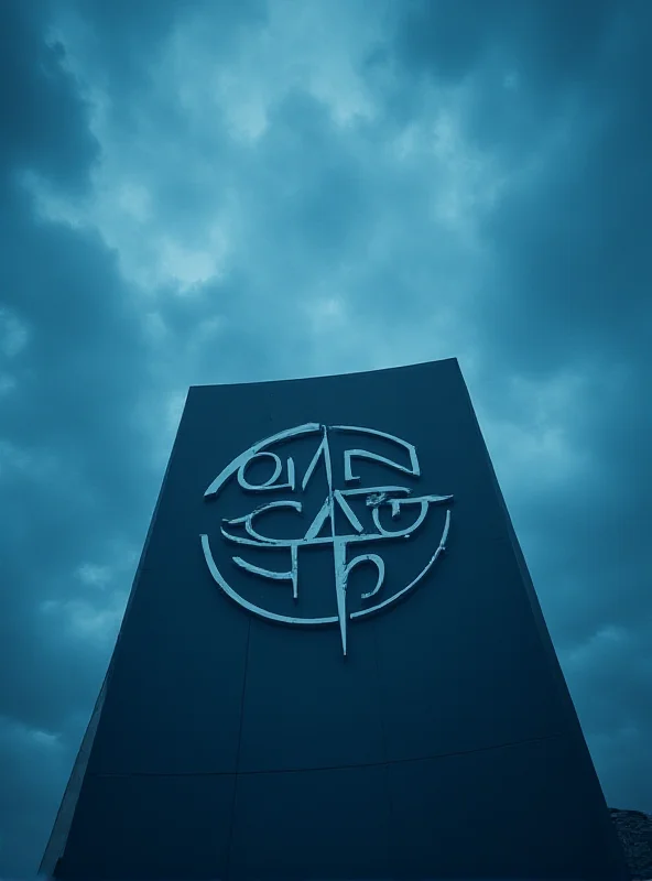 NATO logo against a cloudy sky