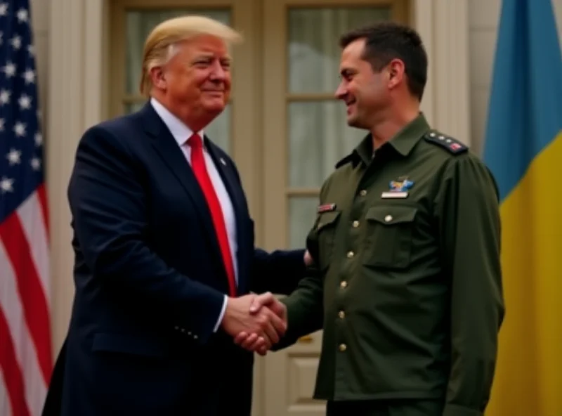 Donald Trump greets Volodymyr Zelensky at the White House