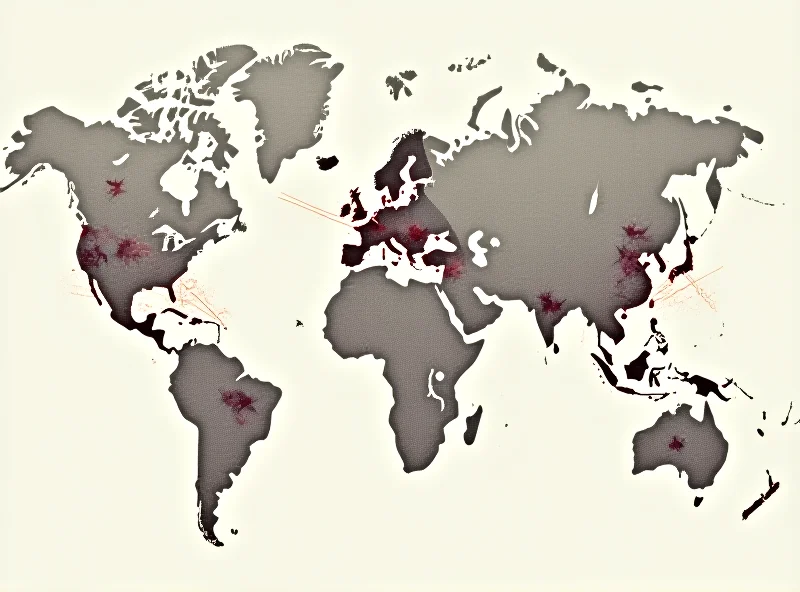 A world map with political figures and events highlighted, representing the complexity of global politics.