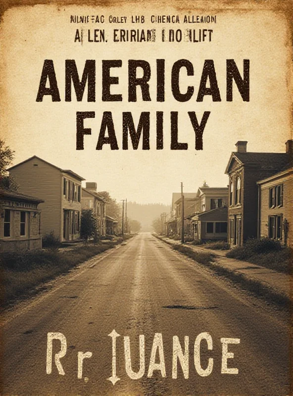 Book cover of JD Vance's 'American Family' with a faded image of a rural American town in the background.