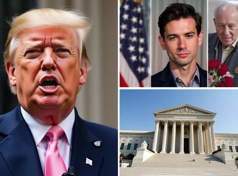 A collage of images representing the different news topics discussed in the article: Donald Trump, Volodymyr Zelenskyy, Casey Anthony, and the US Supreme Court building.