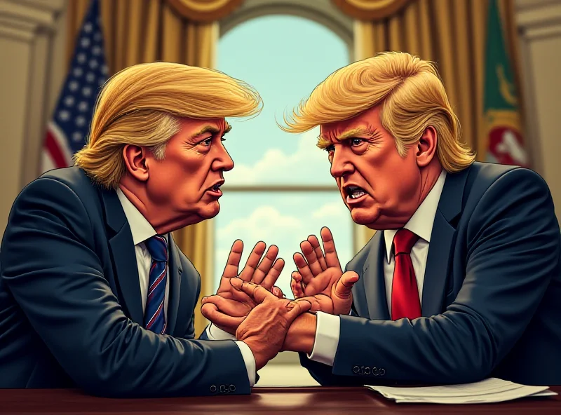 Illustration of Trump and Zelenskyy arguing in the Oval Office