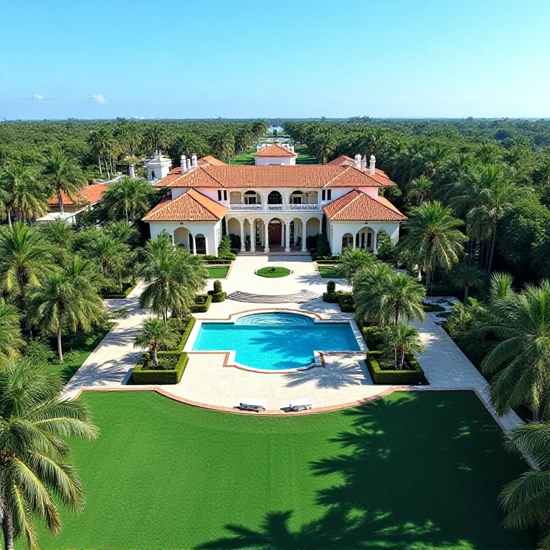 Aerial view of Mar-a-Lago estate in Florida