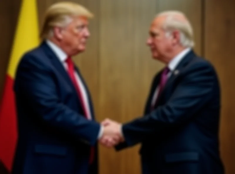 Donald Trump and Volodymyr Zelenskyy shaking hands