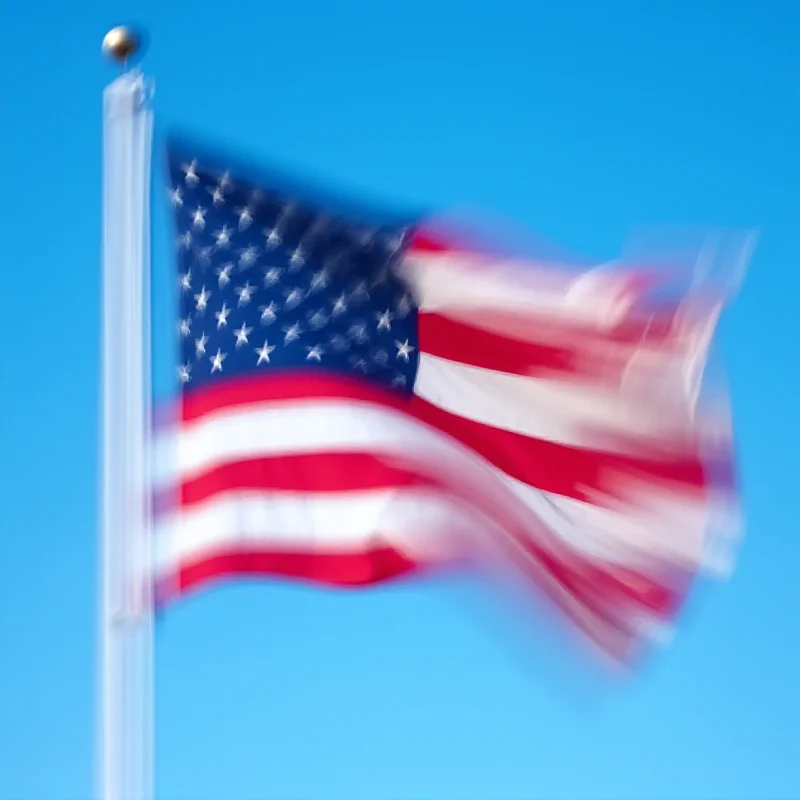 American flag waving in the wind