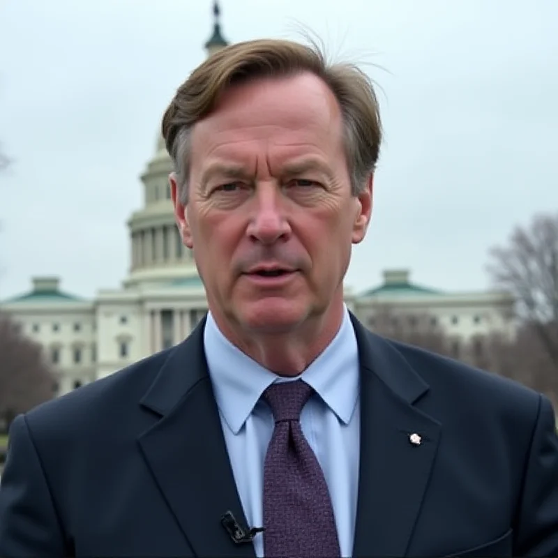 Photo of Todd Blanche, a middle-aged man with short brown hair, wearing a dark suit and tie, standing in front of the US Capitol building.