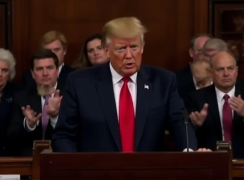 Donald Trump addressing a joint session of Congress.