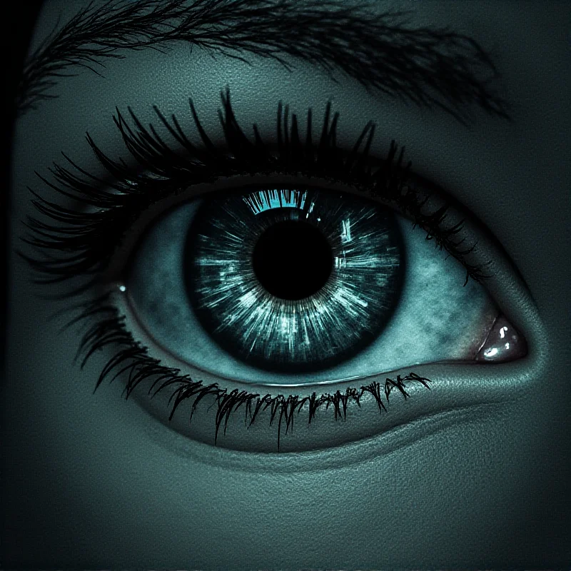 A conceptual image representing the book 1984 by George Orwell, with a stylized eye and surveillance elements.