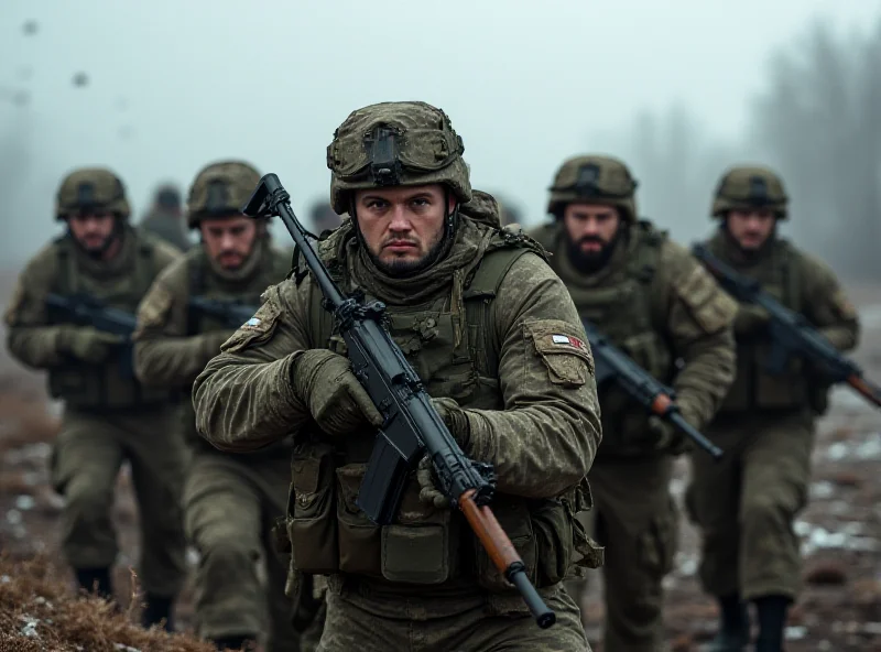 Ukrainian soldiers with weapons