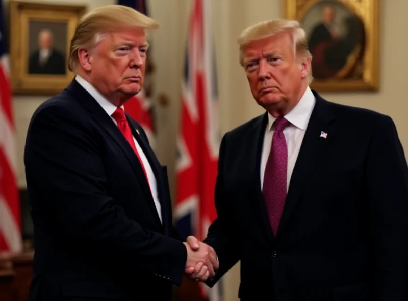 Keir Starmer shaking hands with Donald Trump at the White House, with a serious expression on both faces.