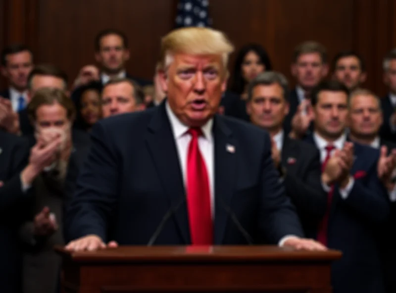 Donald Trump addressing Congress with a determined expression.