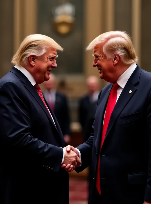 King Charles shaking hands with Donald Trump.