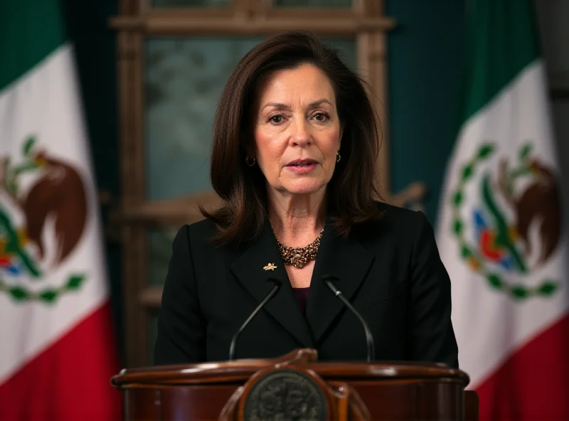 Claudia Sheinbaum addressing the press, speaking out against US tariffs