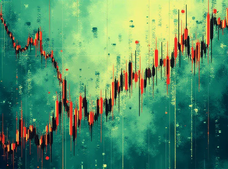 An abstract image representing the volatility of the cryptocurrency market, with fluctuating graphs and digital currency symbols.