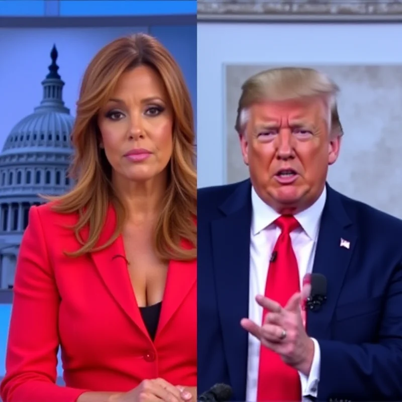 A split screen image showing Sunny Hostin on 'The View' on one side and Donald Trump addressing Congress on the other, symbolizing the political divide.